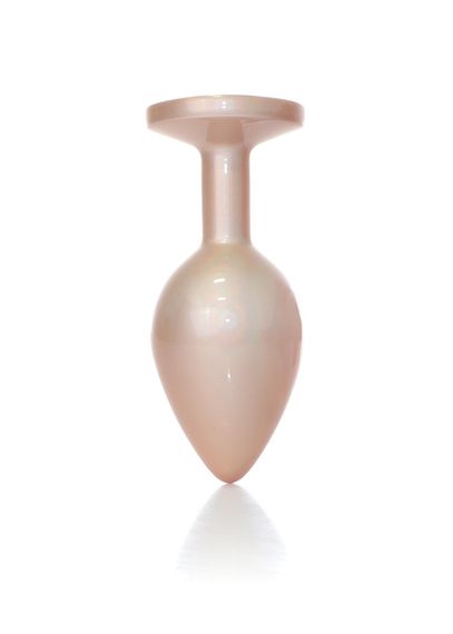 Анальна металева пробка Plug-Jewellery  Pearl Gold PLUG- Clear M | Зображення 5