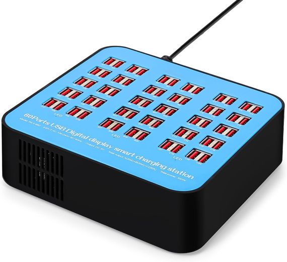 Мультизарядний пристрій на 60 USB портів Addap WLX-860, док-станція, 300W, blue | Зображення 5
