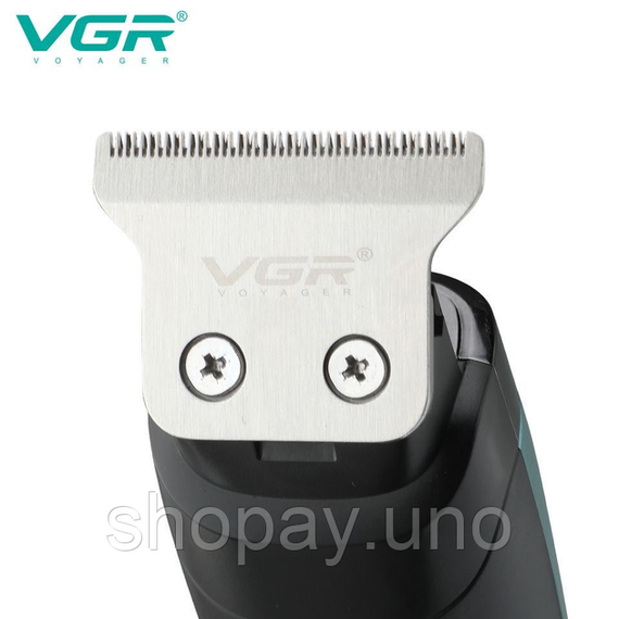 Беспроводная машинка для стрижки волос + 4 насадки, USB, VGR-975 / Аккумуляторный триммер для волос и бороды | Зображення 2