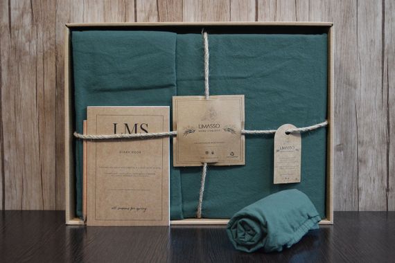Постільна білизна Limasso Stonewashed Ranforse 200 х 220 см Dark Green | Зображення 1