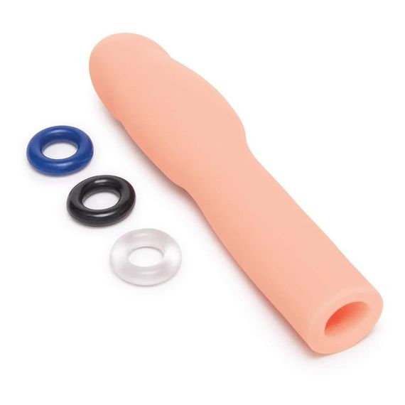 Насадка на пеніс Size-Up Penis Extender з 3 ерекційними кільцями в наборі, бежева sexstyle | Зображення 5