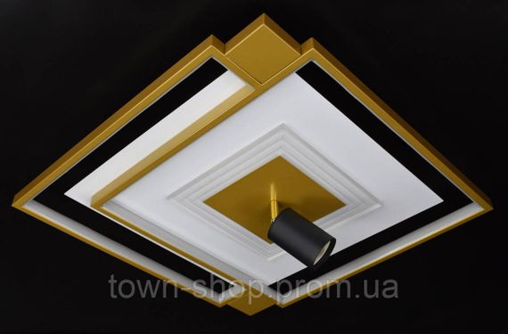 Люстра потолочная LED с пультом 310-500*500-k Золото 15х50х50 см. | Зображення 2