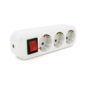 Колодка для подовжувача 3 гнізда з заземленням та вимикачем 16A 250V