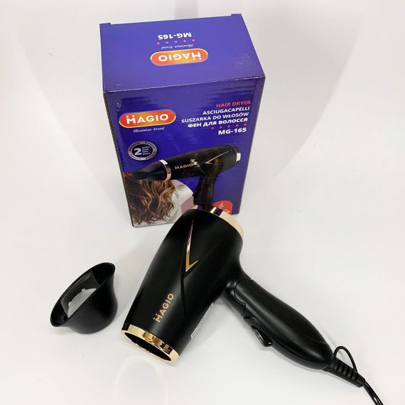 Фен с режимом регулировки температуры Magio MG-165 1200 Вт, Мощный фен для сушки и укладки волос BP-45 | Зображення 1