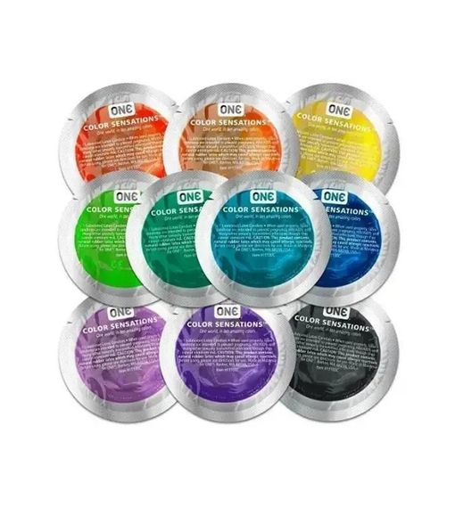 Набір латексних презервативів One Color Sensation з силіконовим мастилом фіолетового кольору (ціна за 5 шт) Sex Aura | Зображення 1