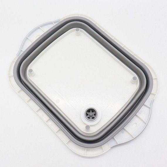 Складная разделочная доска для мытья и резки овощей 2в1, Chopping Board / Силиконовая доска-миска с клапаном | Зображення 9