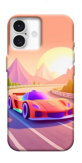 Чохол з картинкою Машинка на заході сонця для Apple iPhone 16 Plus