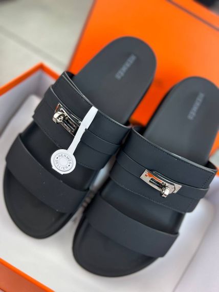 Сланці Hermes Jackson noir чоловічі чорні ob418 | Зображення 3