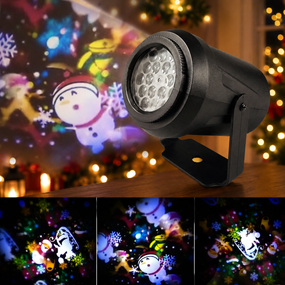 Дитячий LED проектор Projection Lamp з 16 малюнками / Мультиколорний проектор з 3D / LED прожектор дитячий