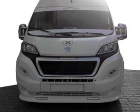 Передняя накладка 2014-2024 (узкая с LED, под покраску) для Citroen Jumper 2007-2024 и 2014-2024 гг