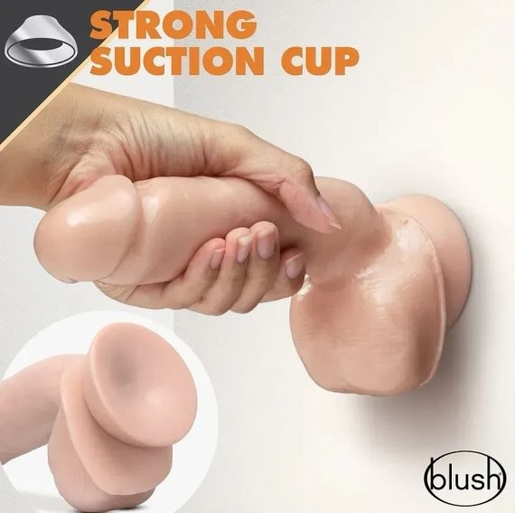 Фалоімітатор реалістичний самозмащувальний Blush Dr. Skin на присосці, бежевий, 21.6 х 5 см sexstyle | Зображення 2