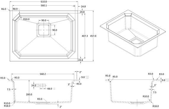 Гранітна мийка Fabiano Crystal 61x46 Yellow 8221.301.1489 | Зображення 3