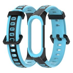 Силиконовый ремешок Primo Mijobs Perfor Classic для фитнес браслета Xiaomi Mi Smart Band 5 - Black-Blue