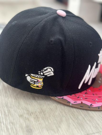 Кепка снепбек (Snapback)  Пончик  The mun chies Чорний з блакитним  56-61р (9052) | Зображення 4