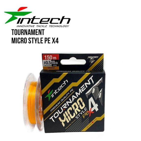 Шнур плетенный рыболовный Intech Интеч Tournament Micro Style PE X4 150m 0.25 5lb / 2.27kg