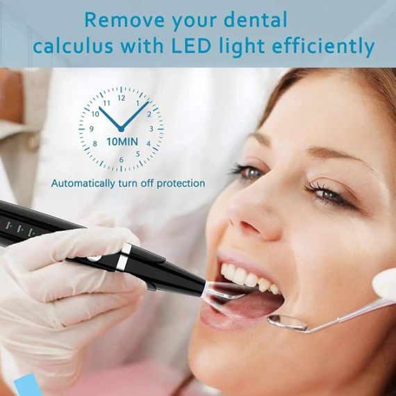 Ультразвуковой скалер для удаления зубного налета, портативный, черный | Зображення 1