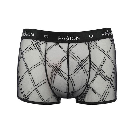 Чоловічі прозорі боксери Passion 032 SHORT JAMES S/M Black, сітка Sex Aura | Зображення 4
