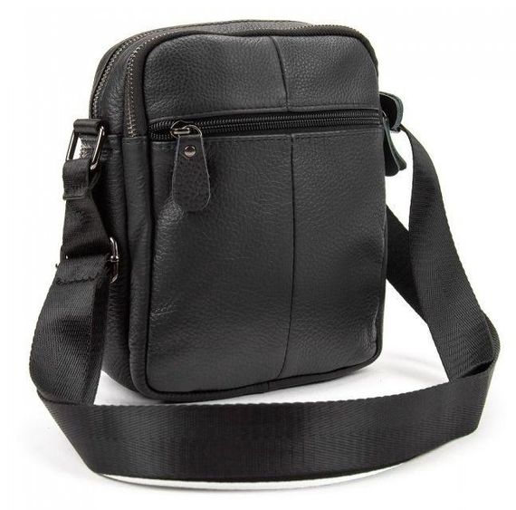 Мужская кожаная сумка планшетка Tiding Bag черная | Зображення 3