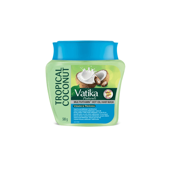 Маска для волосся Тропічний кокос Об'єм і густота  500г Vatika Dabur 5022496005487