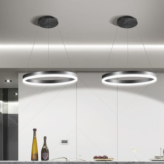 Люстра світлодіодна підвісна LED світильник для квартири на стелю лед 26723 Чорний 35-160х60х60 см. | Зображення 2