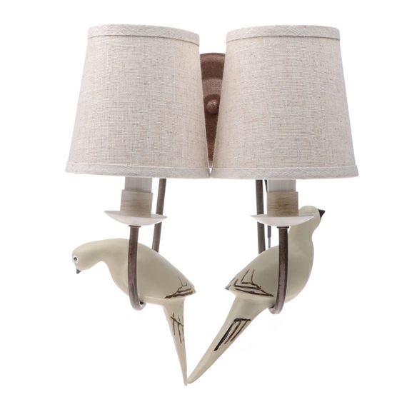 Бра настенное накладное с птицей кантри с абажуром BCL-495W/2 E14 | Зображення 1