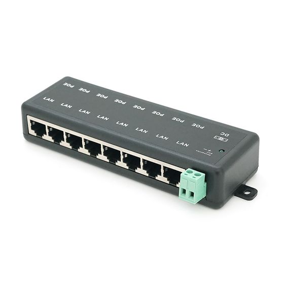 8-портовый POE-инжектор питания, с 8xRJ45 портами Ethernet 10/100Мбит/с, 12-57V | Зображення 3