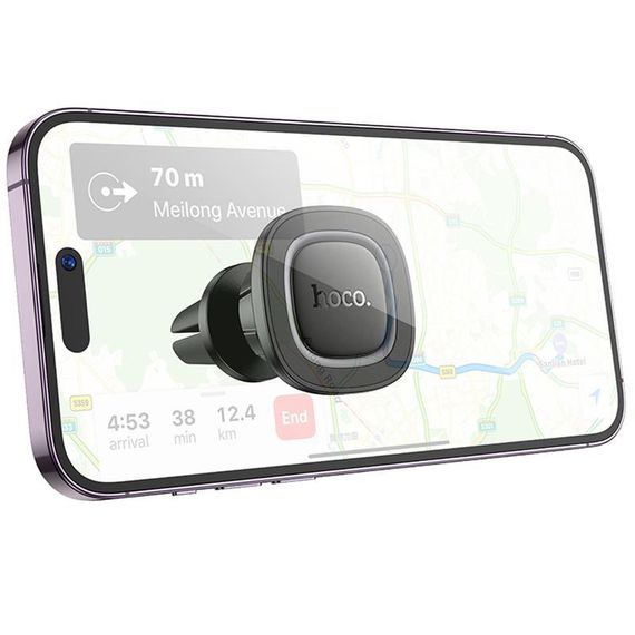 Автотримач Hoco H72 Crown magnetic (air outlet) Black / Metal gray | Зображення 2