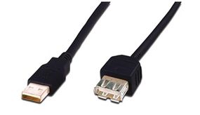 Кабель ASSMANN USB 2.0 (AM/AF) 3.0m, black (AK-300200-030-S)