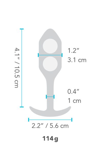 Анальна пробка з кульками, що обтяжують, і зміщеним центром тяжіння B-Vibe Snug Plug 2 | Зображення 5