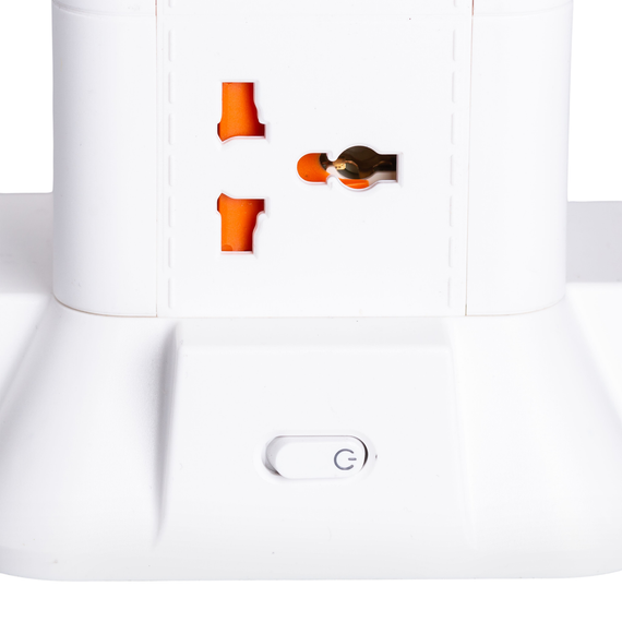 Мережевий фільтр подовжувач 2.8 м з лампою на 6 універсальних розеток з 2 USB, 1 Type-C, бездротова зарядка HP-5-1 | Зображення 6