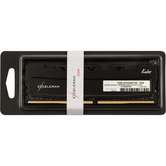 Модуль пам'яті для комп'ютера DDR4 8GB 3200 MHz Kudos Black eXceleram (EKBLACK4083216A) | Зображення 3