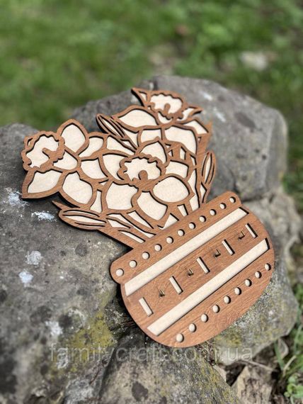 Настенная ключница из дерева Деревянный органайзер для ключей Держатель для хранения Персонализация | Зображення 3