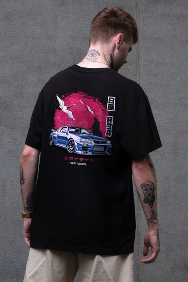 Оверсайз футболка з принтом Without Skyline Black