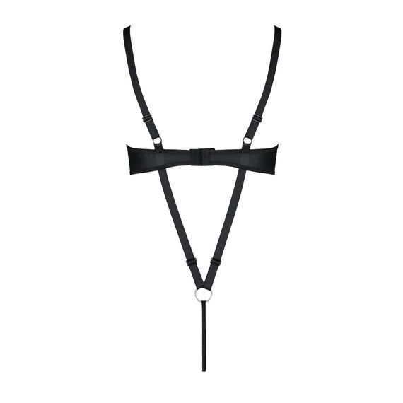 Боді з екошкіри Passion CELINE BODY 4XL/5XL black, з доступом, відкритий | Зображення 3