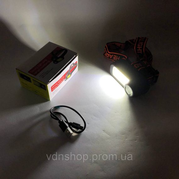 Головний ліхтар акумуляторний світлодіодний потужний WH-1707-XPE+COB, Компактний налобний ліхтар LR-29 | Зображення 6