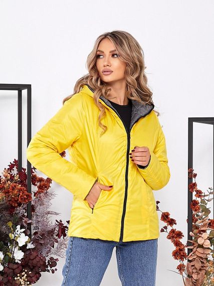 Куртка двостороння, арт.185, сірий / жовтий | Зображення 1