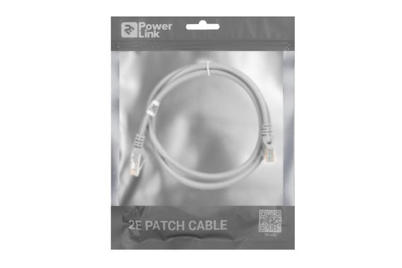 Патч-корд 2E Cat 6,UTP,RJ45, 26AWG ,7/0.16 Cu, 1.00 m, PVC,Grey (2E-PC6COP-100GRY) | Зображення 2