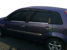 Зовнішня окантовка стекол (4 шт, нерж) Carmos - Турецька сталь для Ford Fiesta 2002-2008 рр
