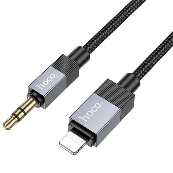 Аудіо кабель Aux Hoco UPA32A Clever digital (Lightning to AUX 3.5mm) (1m) Black | Зображення 1