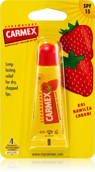 Бальзам для губ Carmex Moisturising Lip Balm SPF 15 Strawberry (тюб) (10 g) | Зображення 1