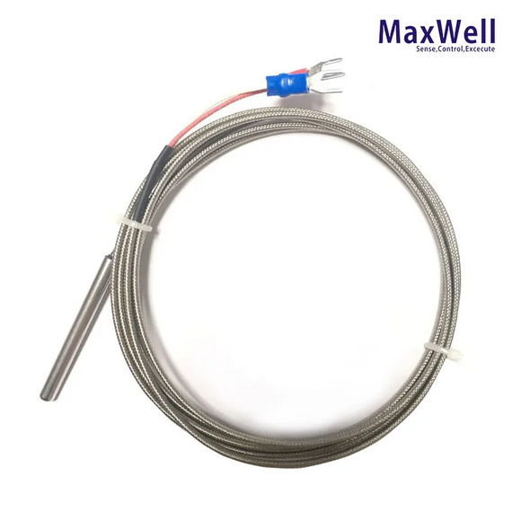 Термопара типу J без різьби - стійкий до високих температур датчик температури / модель J4 / зонд 4мм, 50мм / кабель 2м | Зображення 1