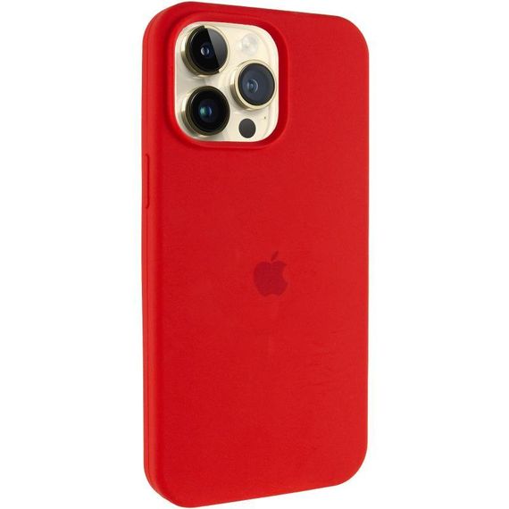 Чохол Silicone Case (AA) Logo with MagSafe для Apple iPhone 14 Pro (6.1") Червоний / Red