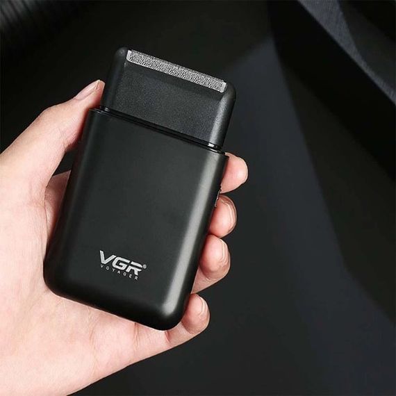 Аккумуляторная мужская мини электробритва VGR V-390 для бритья бороды и усов шейвер. XS-827 Цвет: черный | Зображення 5
