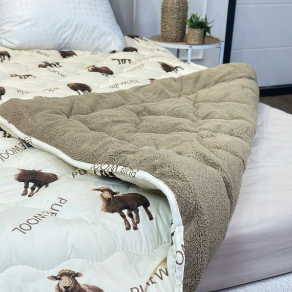 Ковдра полуторна відкрита двостороння з вовни Arda Pure Wool 21439 150х210 см капучино | Зображення 3