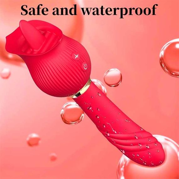 Двусторонний вибратор с языком для клитора и точки G 24 режима вибрации – Вибраторы | Зображення 2