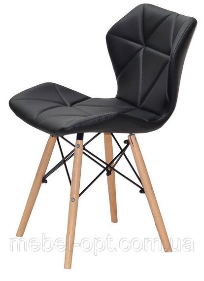 Стілець Greg чорний екошкіра на дерев'яних букових ніжках, дизайн Charles Eames | Зображення 2