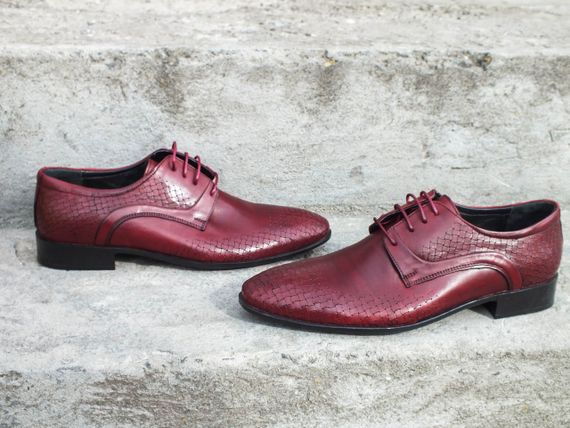 Бордові чоловічі туфлі 41  розмір | Зображення 1