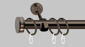 Карниз для штор металевий, однорядний 19 мм, Графіт (ЕМ249) 200 див.