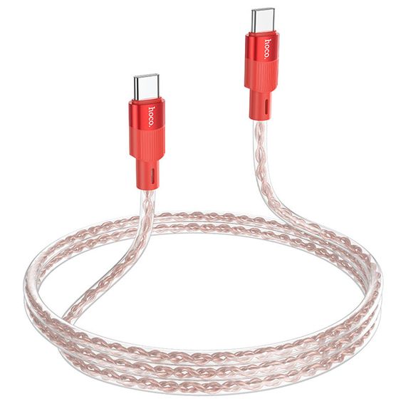 Дата кабель Hoco X99 Crystal Junction Type-C to Type-C 60W (1m) Red | Зображення 2