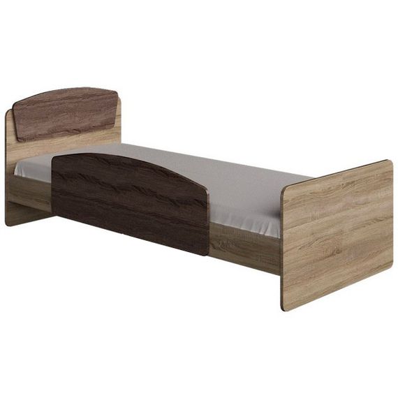 Ліжко односпальне з бортиком Еверест Асторія-2 80х190 см сонома/трюфель (EVR-2099)